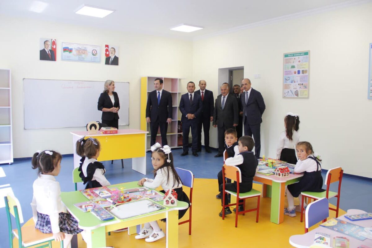 The opening ceremony of the newly built educational building for Sumagalli village secondary school of Ismayilli district was held