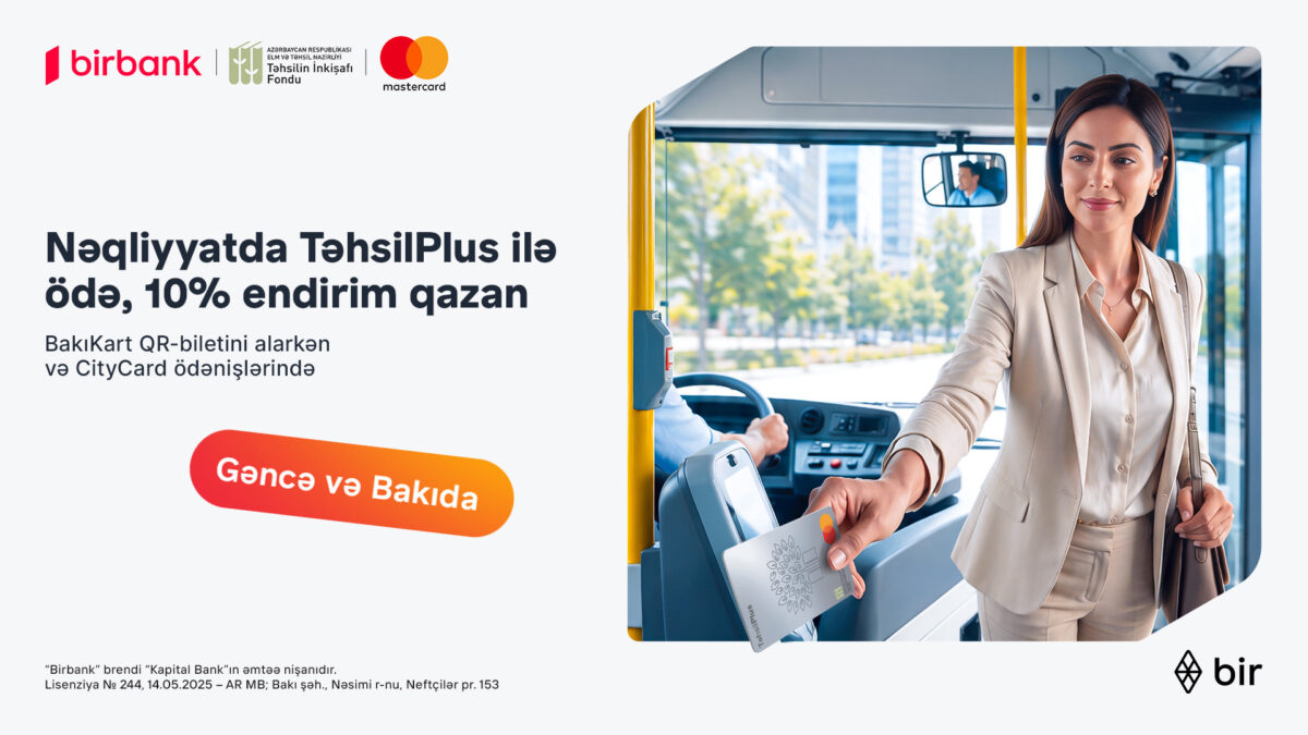 TəhsilPlus kartı ilə ictimai nəqliyyatda 10% məbləğ geri qaytarılır 